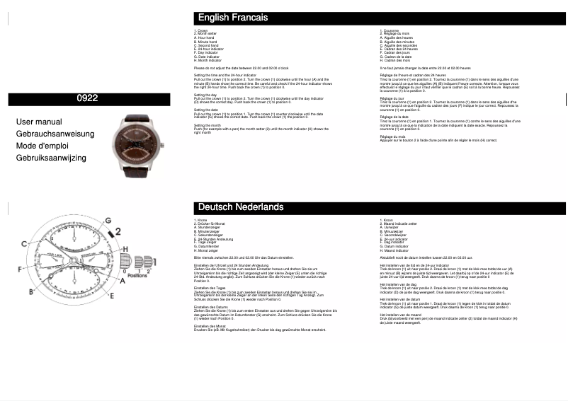 Page 1 de la notice Manuel utilisateur Davis 0922