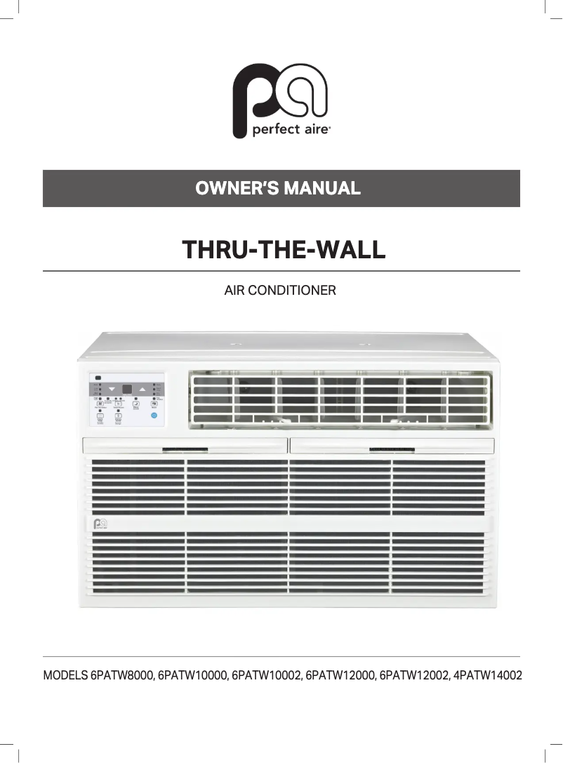 Page n°1 - Manuel utilisateur Perfect Aire 6PATW8000