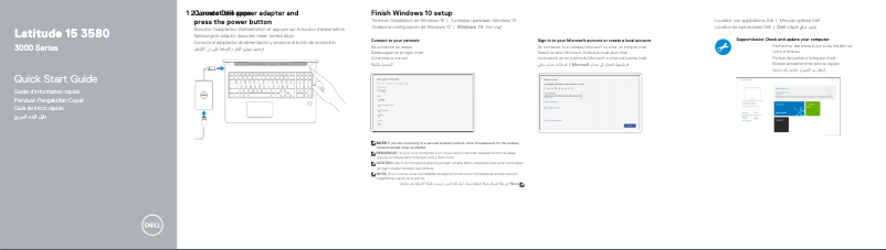 Page 1 de la notice Guide d'installation Dell Latitude 3580