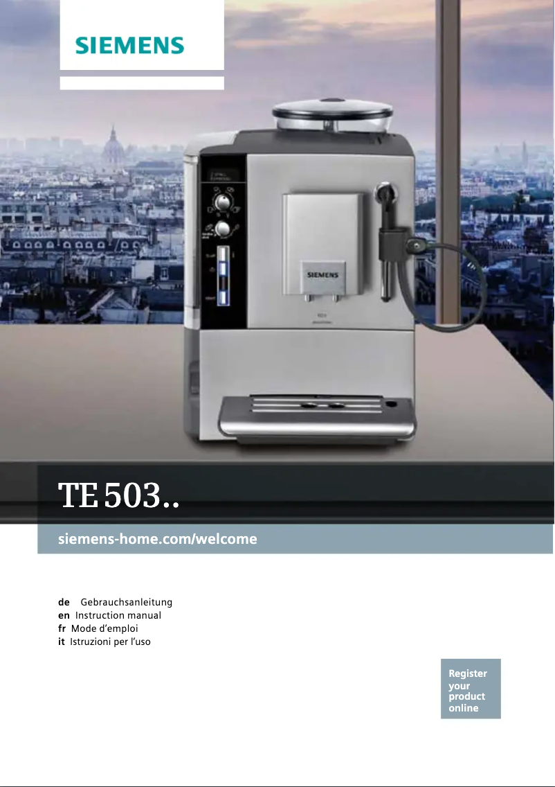Page n°1 - Manuel utilisateur Siemens EQ.5 macchiato TE503501DE