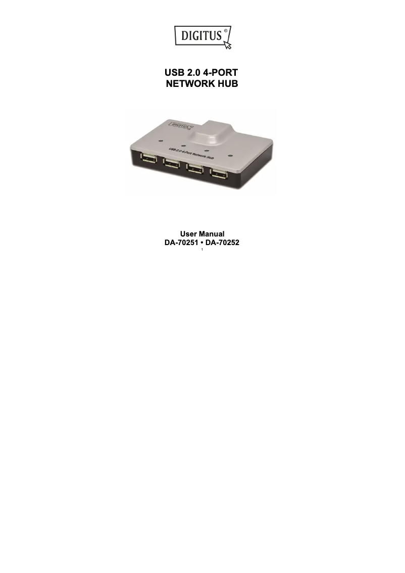 Page 1 de la notice Manuel utilisateur Digitus DA-70251