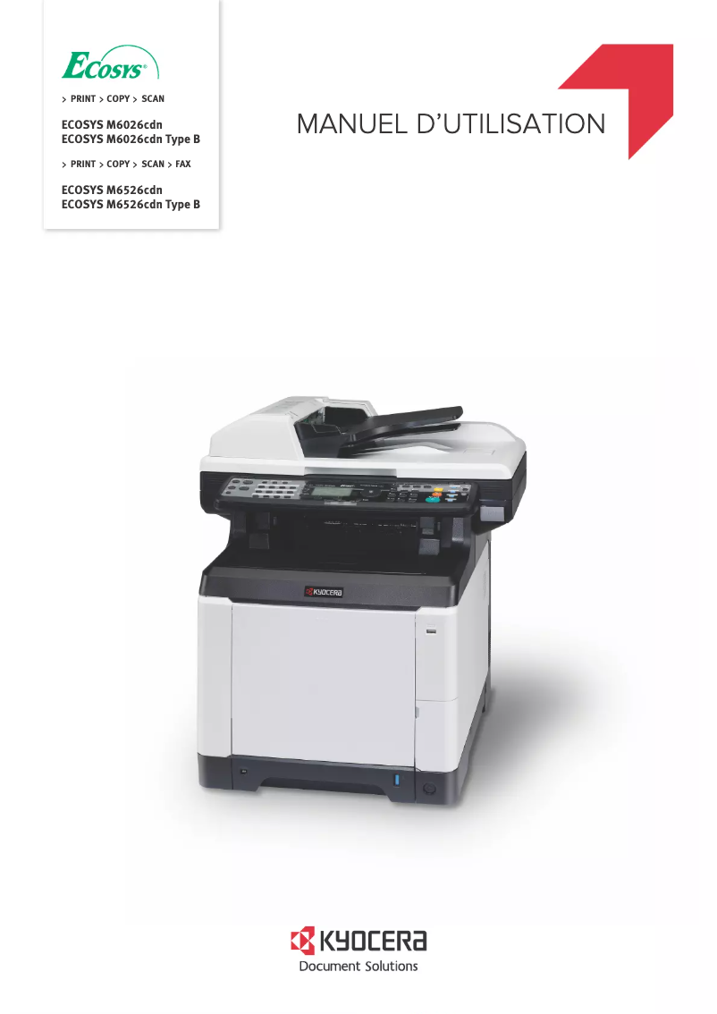 Image de la première page du manuel de l'appareil Ecosys M6026cdn