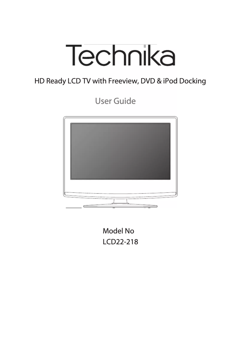 Page n°1 - Manuel utilisateur Technika LCD22-218
