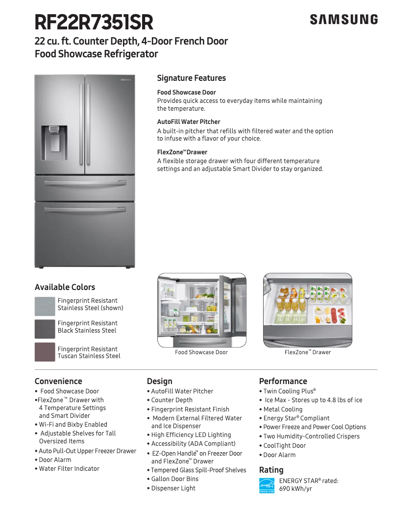 Image de la première page du manuel de l'appareil RF22R7351SG