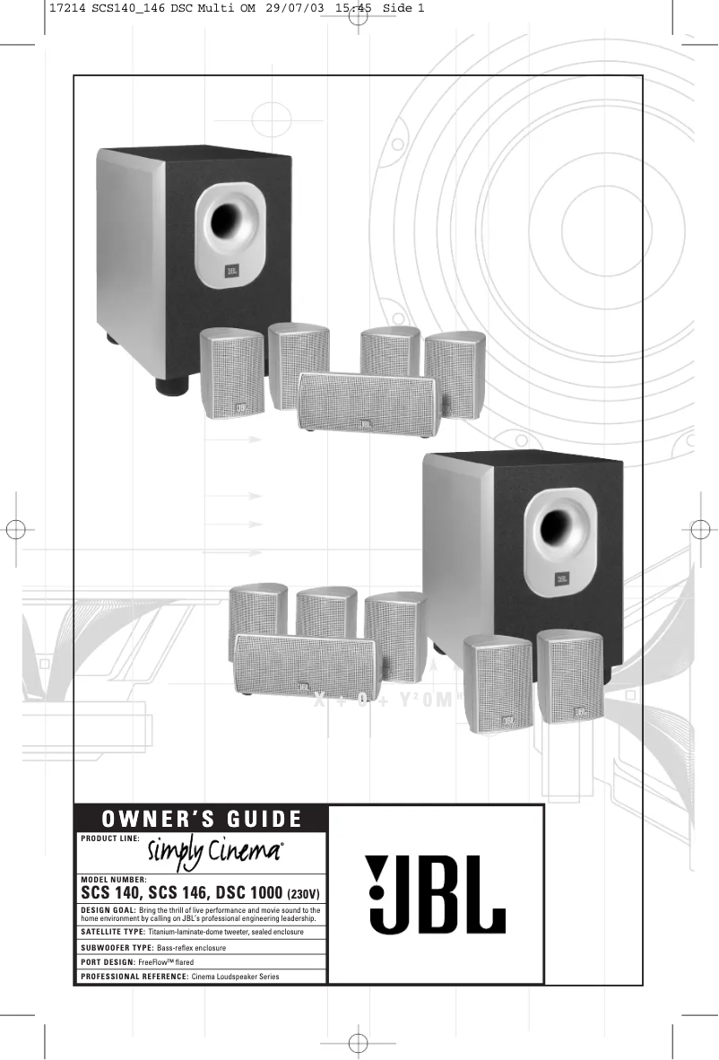 Image de la première page du manuel de l'appareil SCS 140