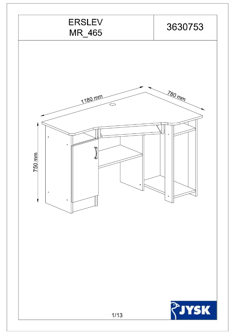 Image de la première page du manuel de l'appareil Erslev (118x75x78)