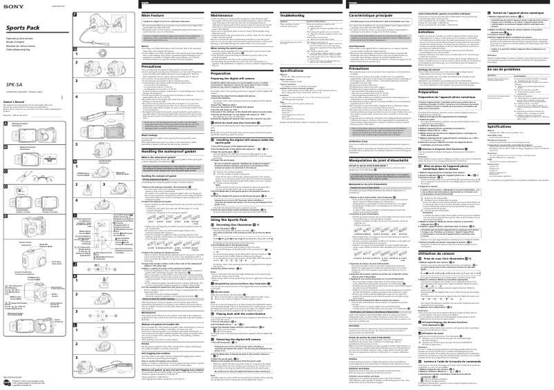 Page 1 de la notice Manuel utilisateur Sony SPK-SA
