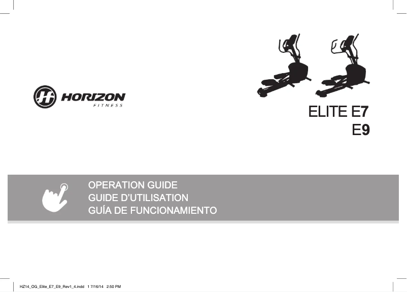 Image de la première page du manuel de l'appareil Elite E7