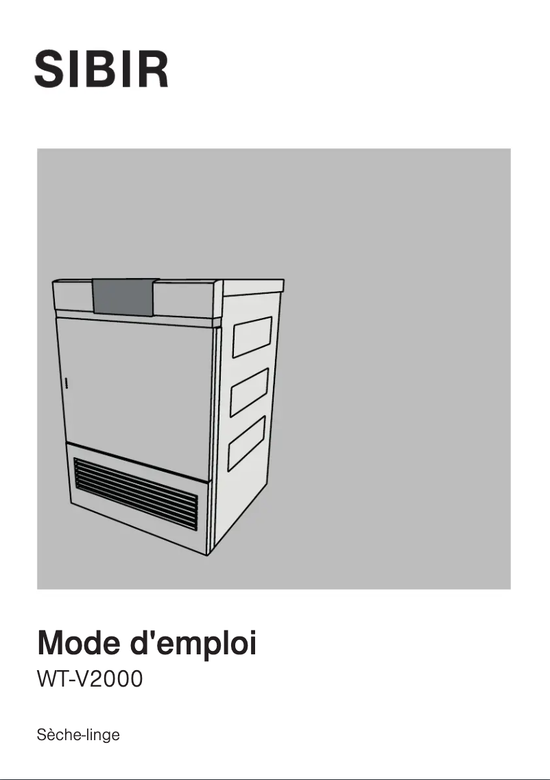 Page 1 de la notice Manuel utilisateur SIBIR WT-V2000