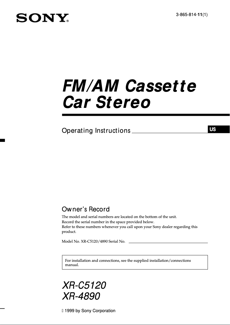 Page 1 de la notice Manuel utilisateur Sony XR-C5120