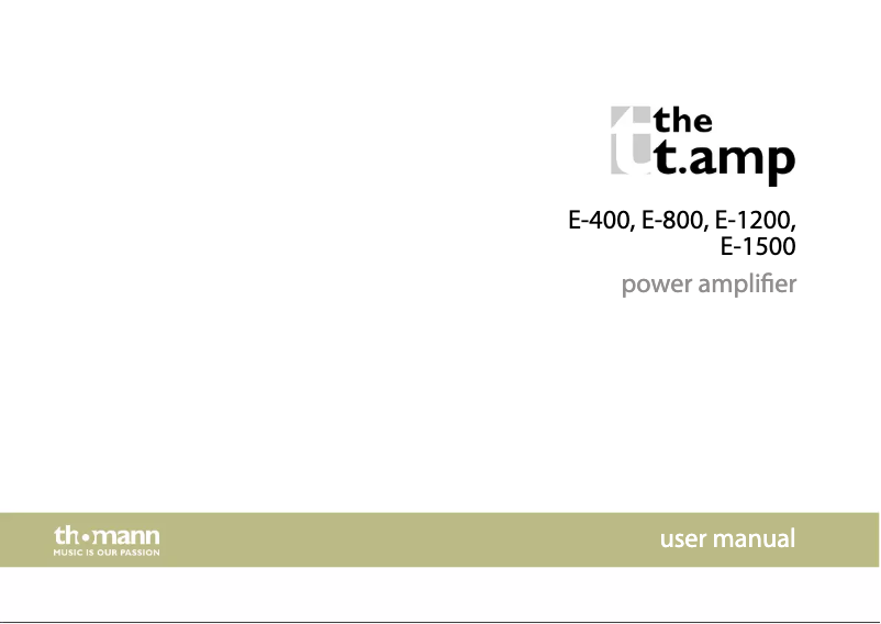 Page n°1 - Manuel utilisateur the t.amp E-1500