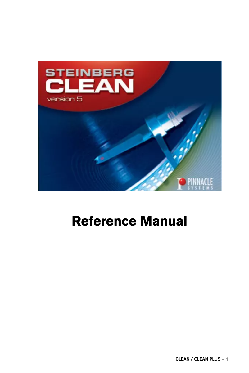 Page 1 de la notice Manuel utilisateur Pinnacle Steinberg clean 5