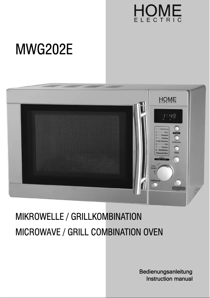 Page 1 de la notice Manuel utilisateur Home Electric MWG202E