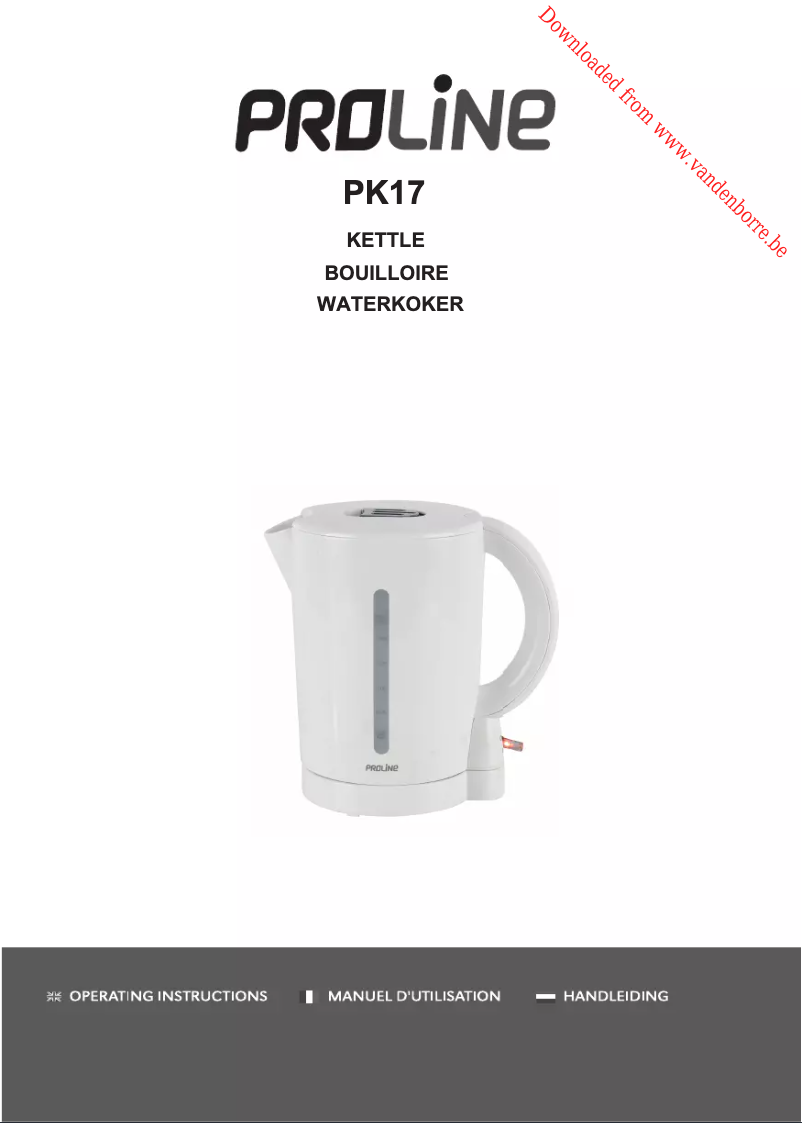 Page n°1 - Manuel utilisateur Proline PK17