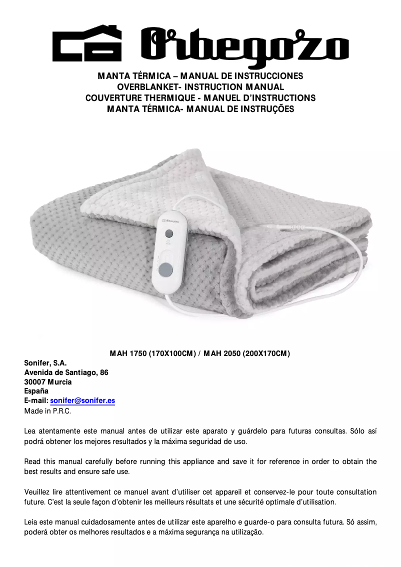 Image de la première page du manuel de l'appareil MAH 1750