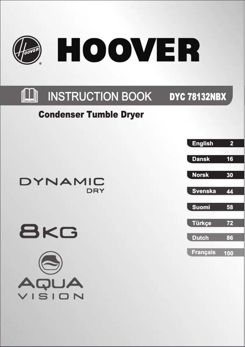 Page n°1 - Manuel utilisateur Hoover DYC 78132NBX-S