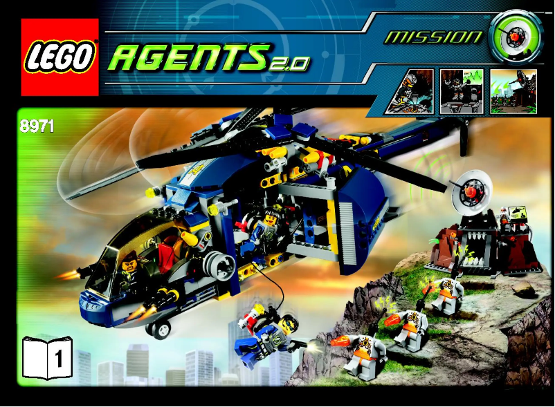 Page 1 de la notice Consignes visuelles Lego Agents 8971