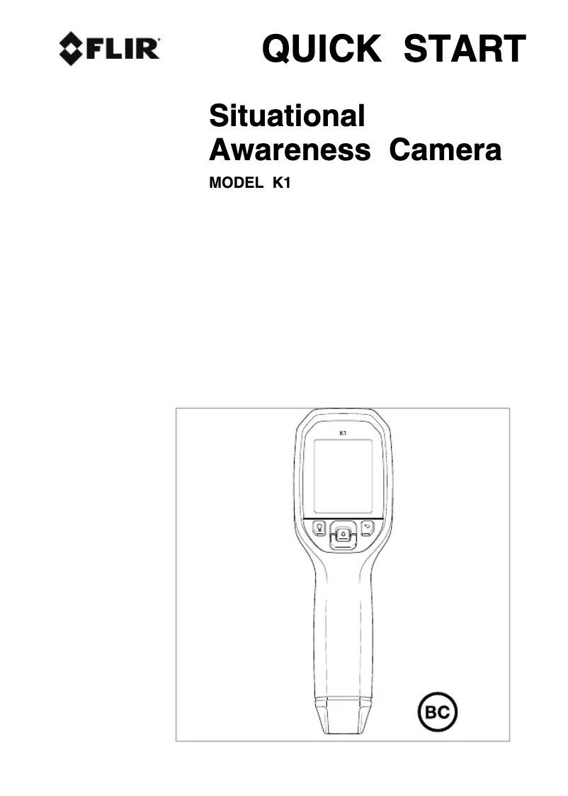 Page 1 de la notice Guide de démarrage rapide FLIR K1