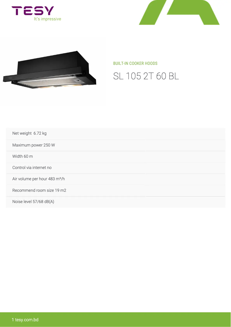 First page image of the manual for SL 105 2T 60 BL