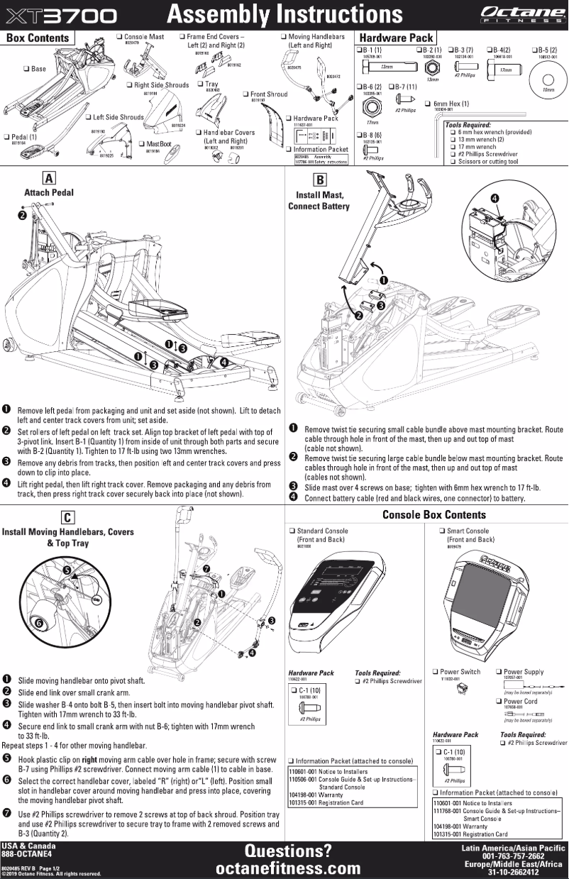 Página 1 del manual Instrucciones / montaje Octane XT3700