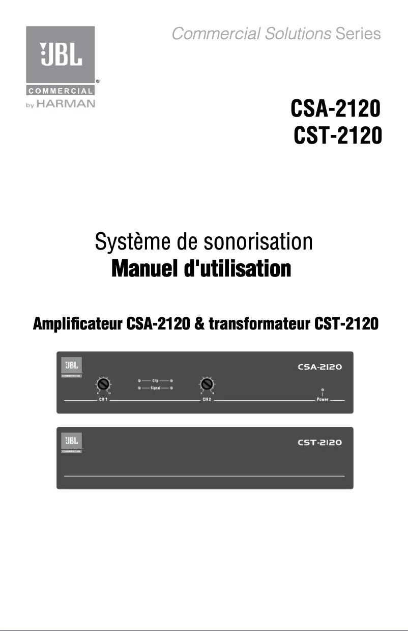 Page n°1 - Manuel utilisateur JBL CST-2120