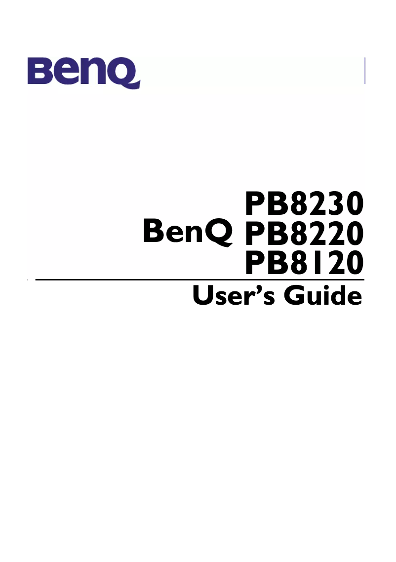 Page n°1 - Manuel utilisateur BenQ PB8220