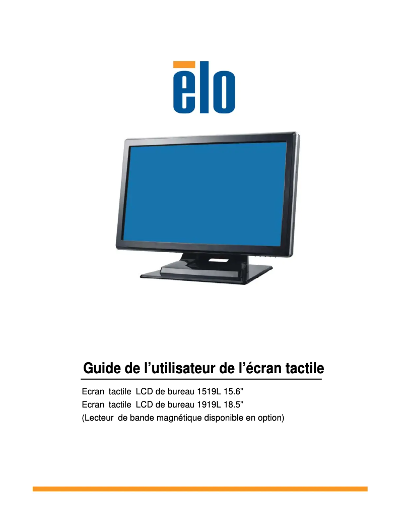 Page 1 de la notice Manuel utilisateur Elo 1919L