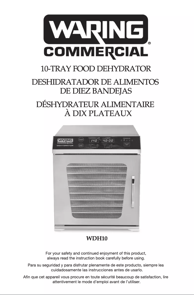 Page 1 de la notice Manuel utilisateur Waring Commercial WDH10