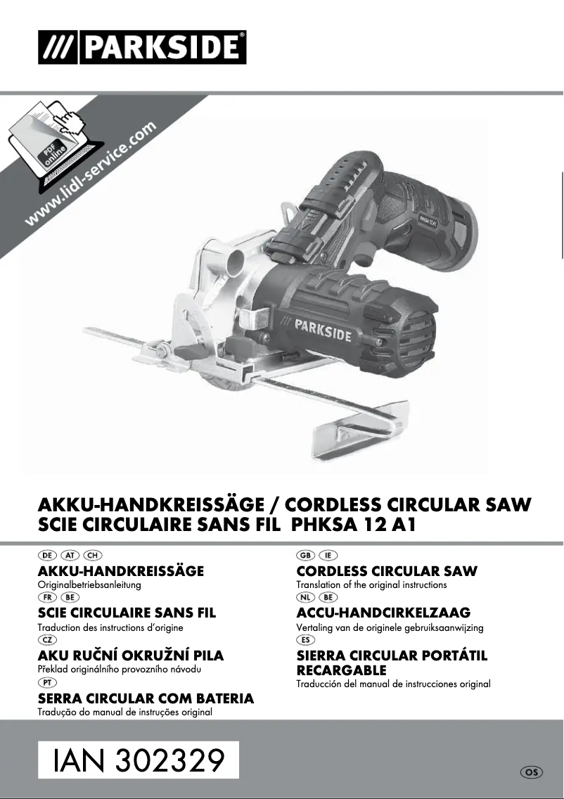 Page 1 de la notice Manuel utilisateur Parkside PHKSA 12 A1