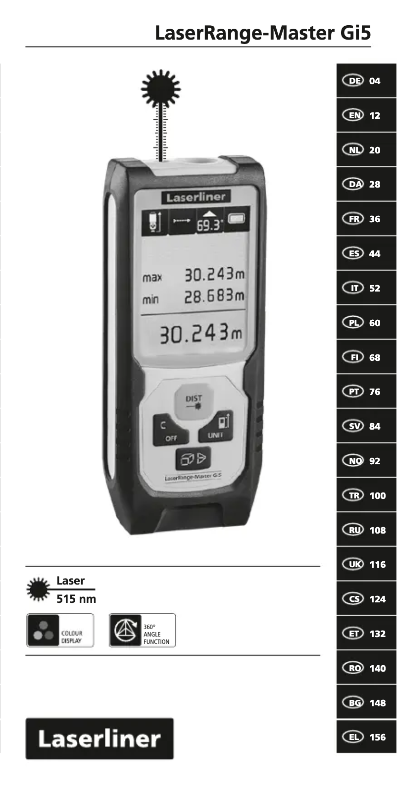 Image de la première page du manuel de l'appareil LaserRange-Master Gi5