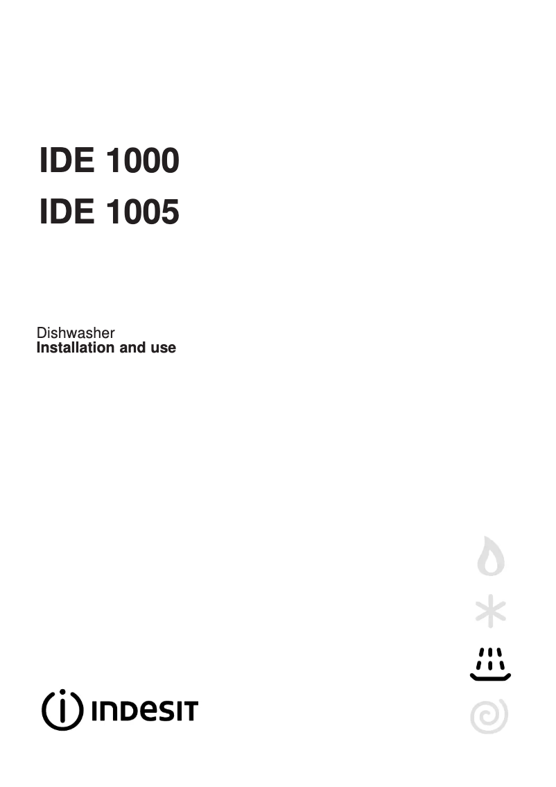 Page 1 de la notice Manuel utilisateur Indesit IDE 1005