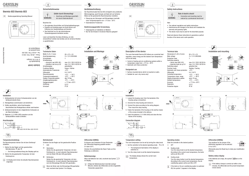 Page n°1 - Manuel utilisateur Grässlin Thermio 703