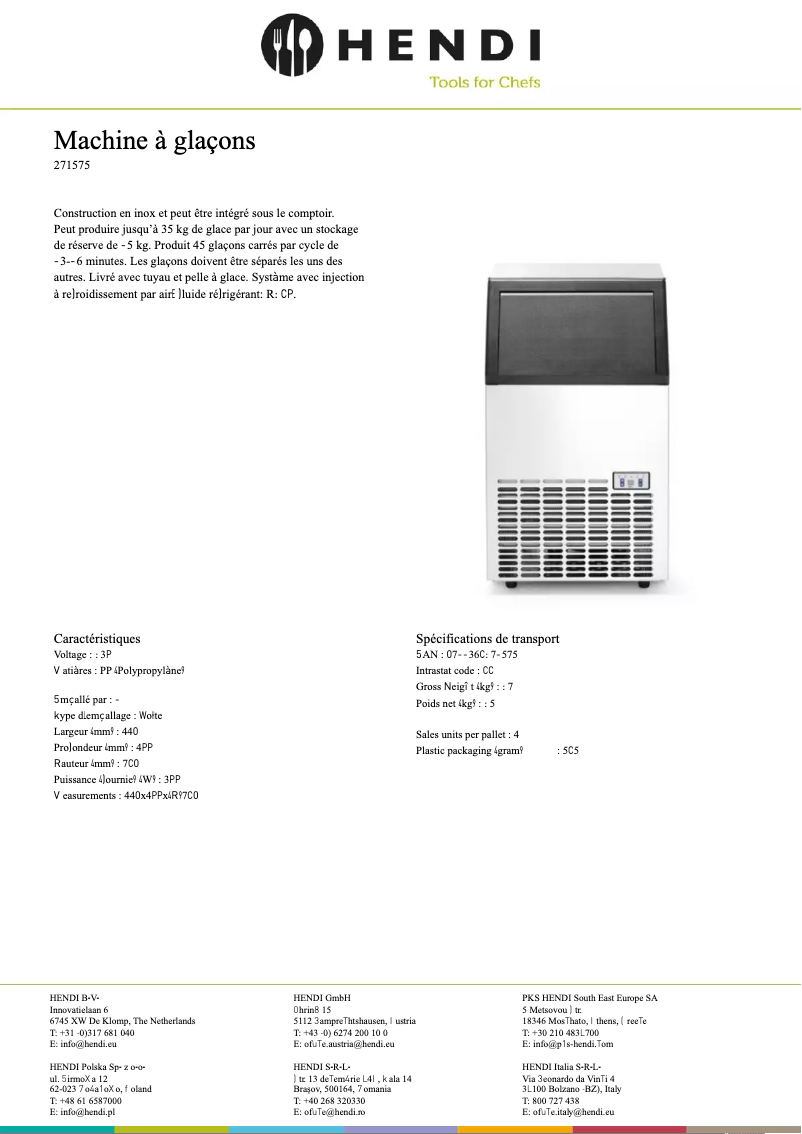 Page n°1 - Fiche technique Arktic 271575