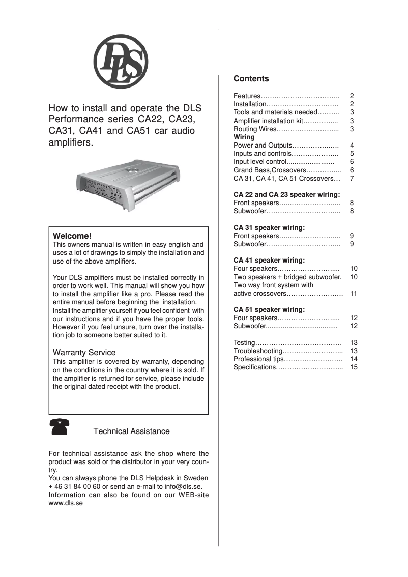 Image de la première page du manuel de l'appareil CA31