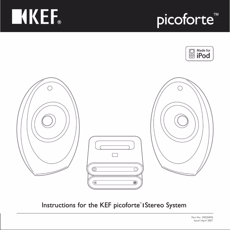 Page 1 de la notice Manuel utilisateur KEF PICOFORTE 1