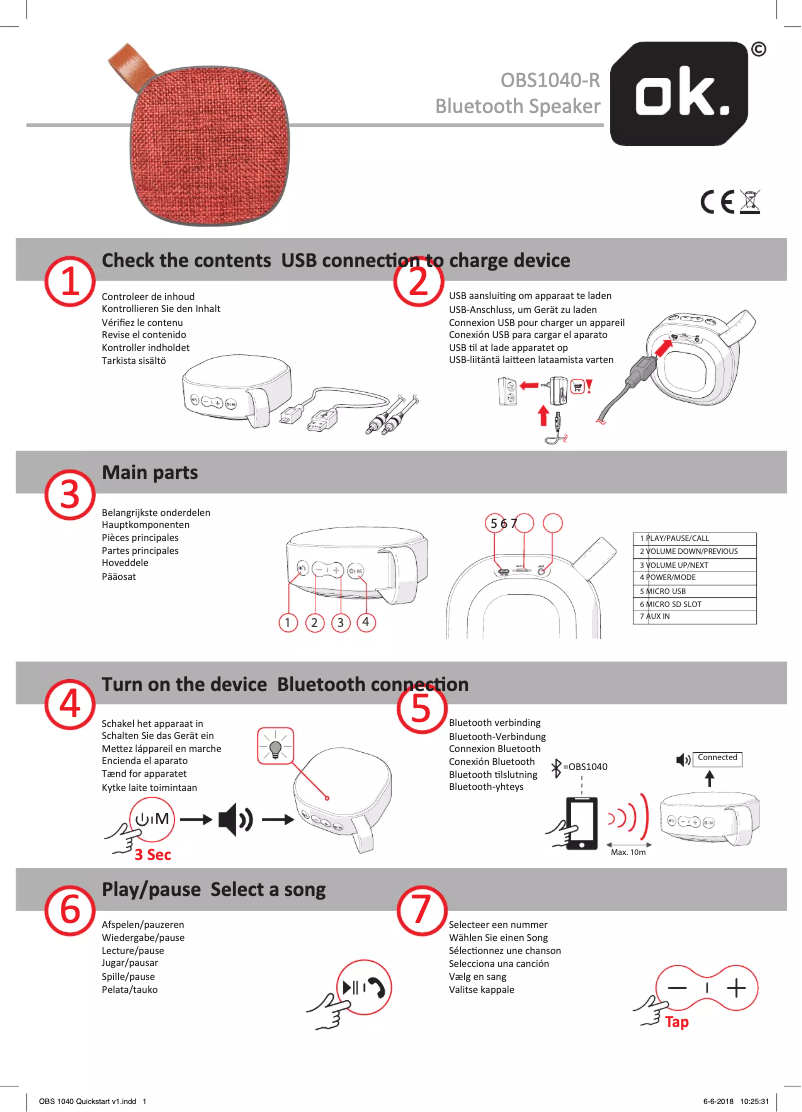 Page n°1 - Manuel utilisateur OK OBS1040-R