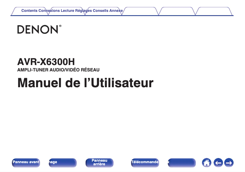 Image de la première page du manuel de l'appareil AVR-X6300H