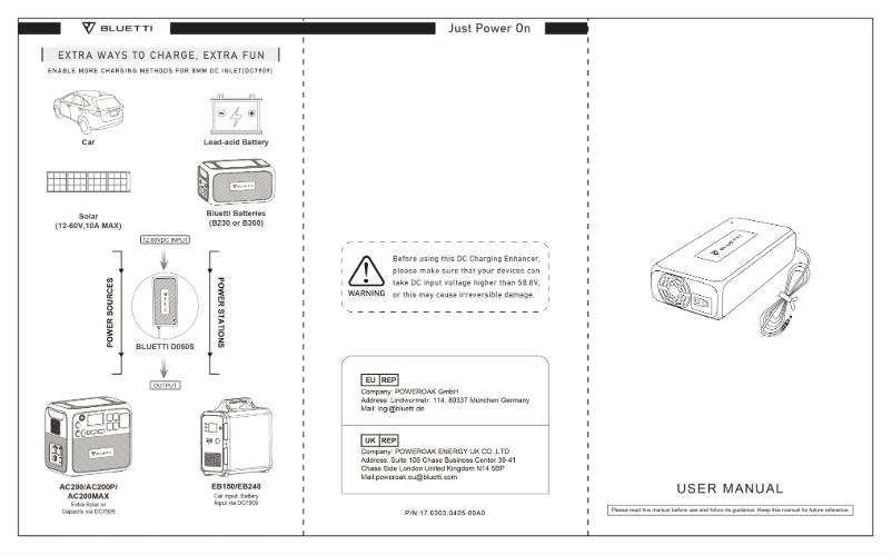 Image de la première page du manuel de l'appareil D050S Charging Enhance