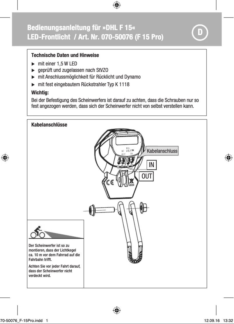 Imagen de la primera página del manual del dispositivo F-15 PRO