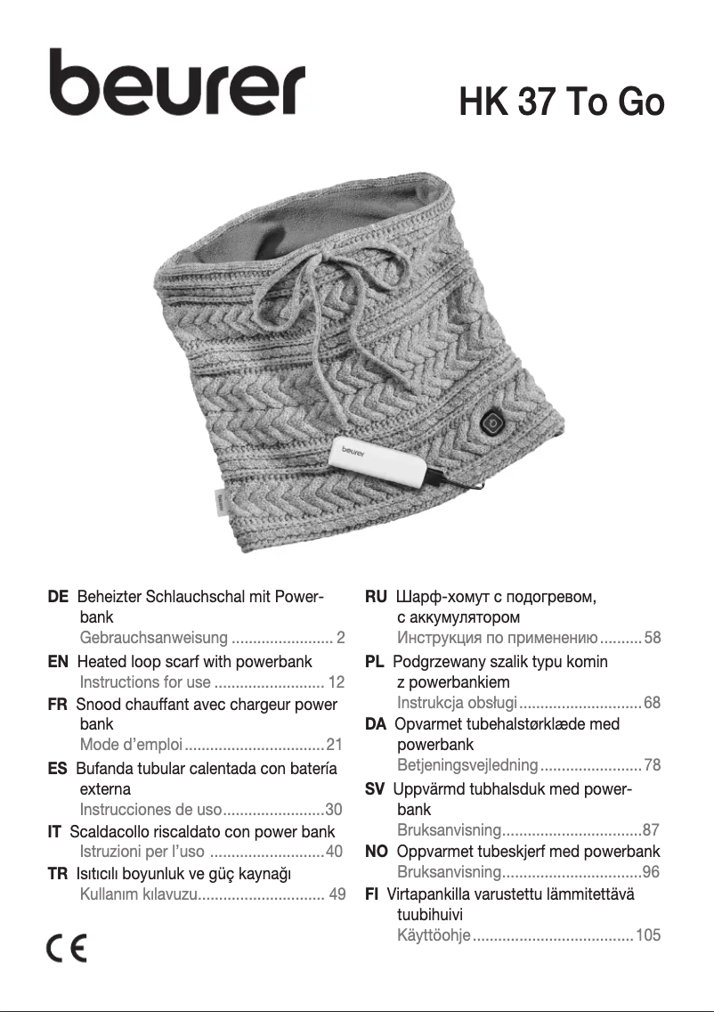 Page 1 de la notice Manuel utilisateur Beurer HK 37 To Go