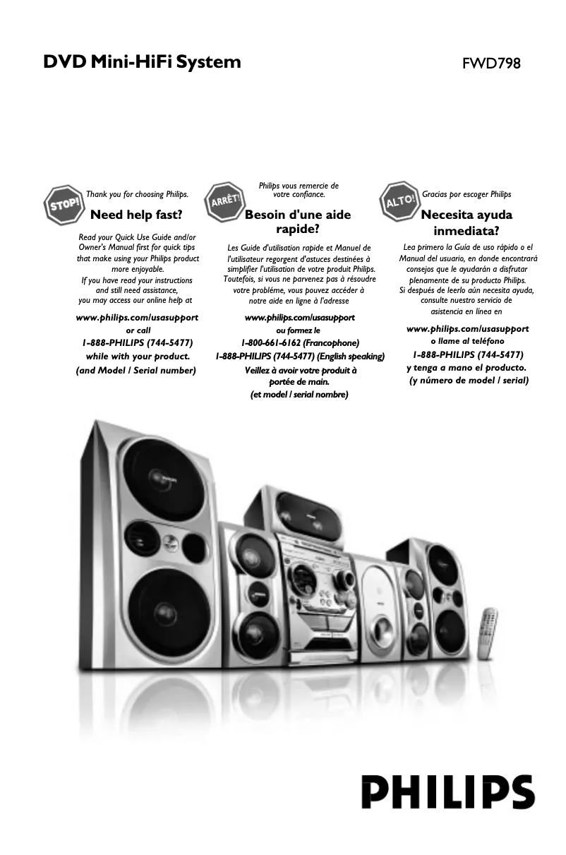 Page n°1 - Manuel utilisateur Philips FWD798