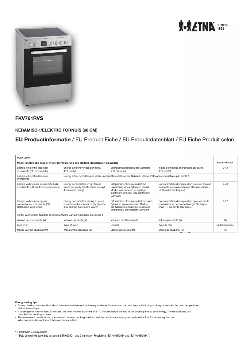 Image de la première page du manuel de l'appareil FKV761RVS