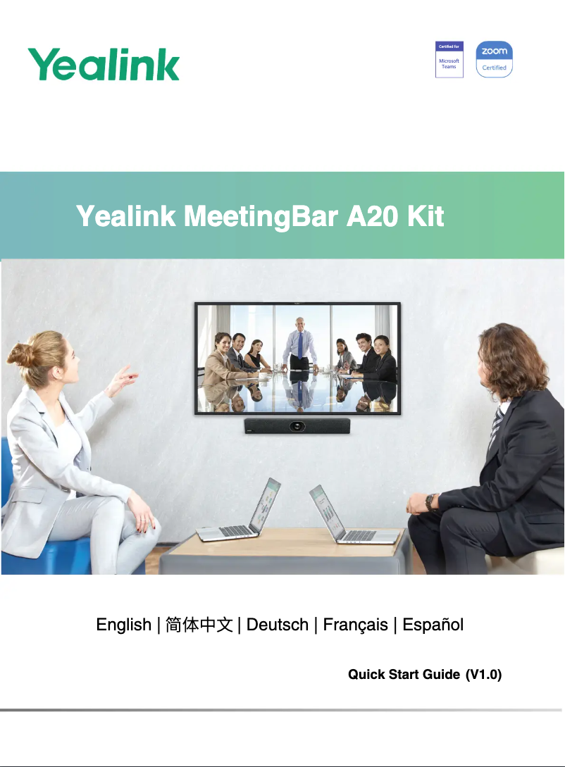 Image de la première page du manuel de l'appareil MeetingBar A20