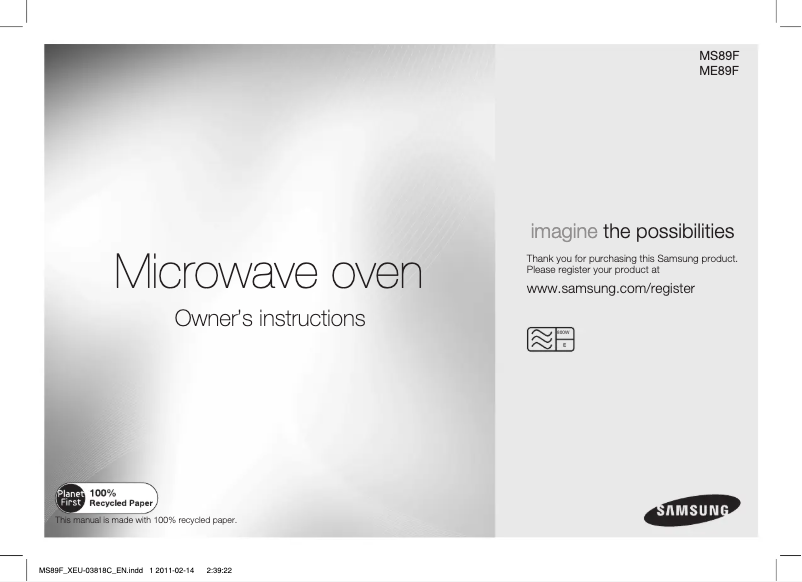 Page n°1 - Manuel utilisateur Samsung ME89F-1SS