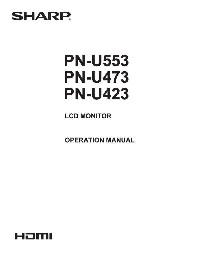 Page n°1 - Manuel utilisateur Sharp PNU-553