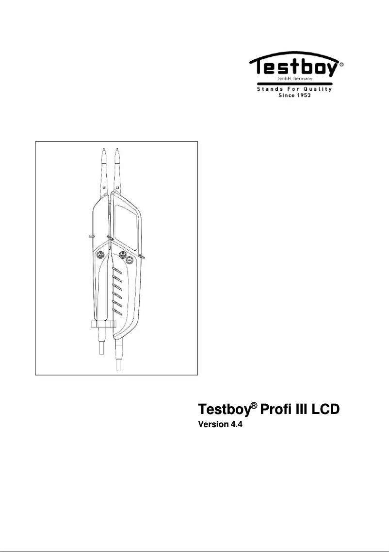 Page 1 de la notice Manuel utilisateur Testboy Profi III LCD