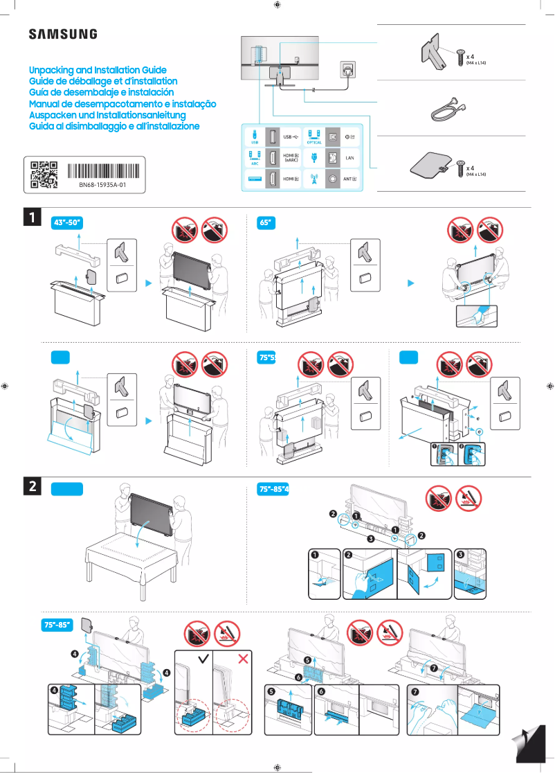 Page 1 de la notice Manuel utilisateur Samsung QA50QN90CAG
