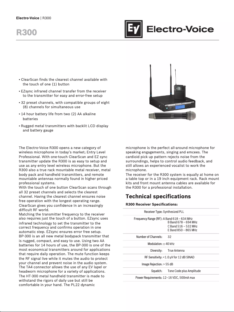 Imagen de la primera página del manual del dispositivo R300