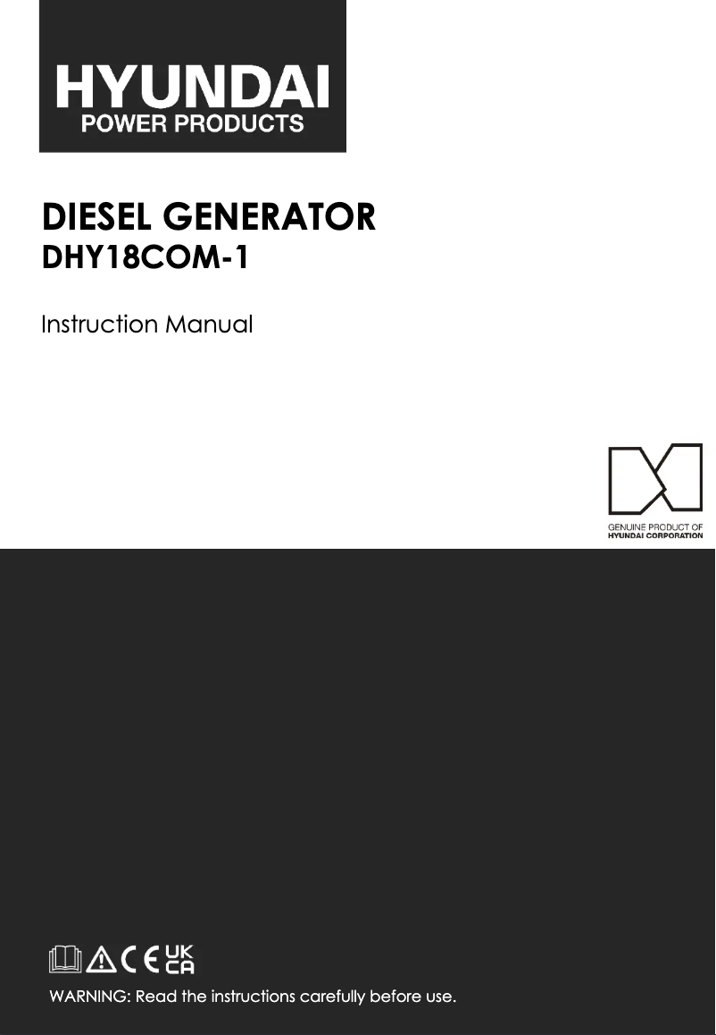 Page 1 de la notice Manuel utilisateur Hyundai DHY18COM-1