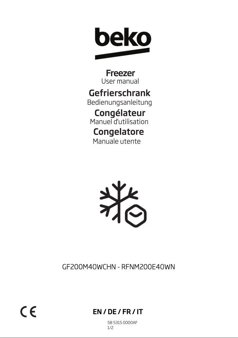 Image de la première page du manuel de l'appareil RFNM200E40WN